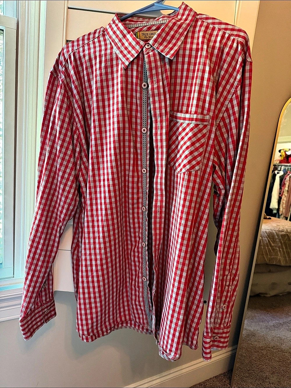 True Grit Dry Goods Red Gingham Button-Down Shirt XL